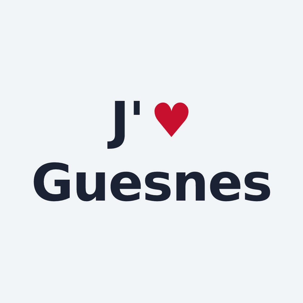 Poster personnalisé Guesnes — design « J'aime Guesnes » imprimé sur le poster
