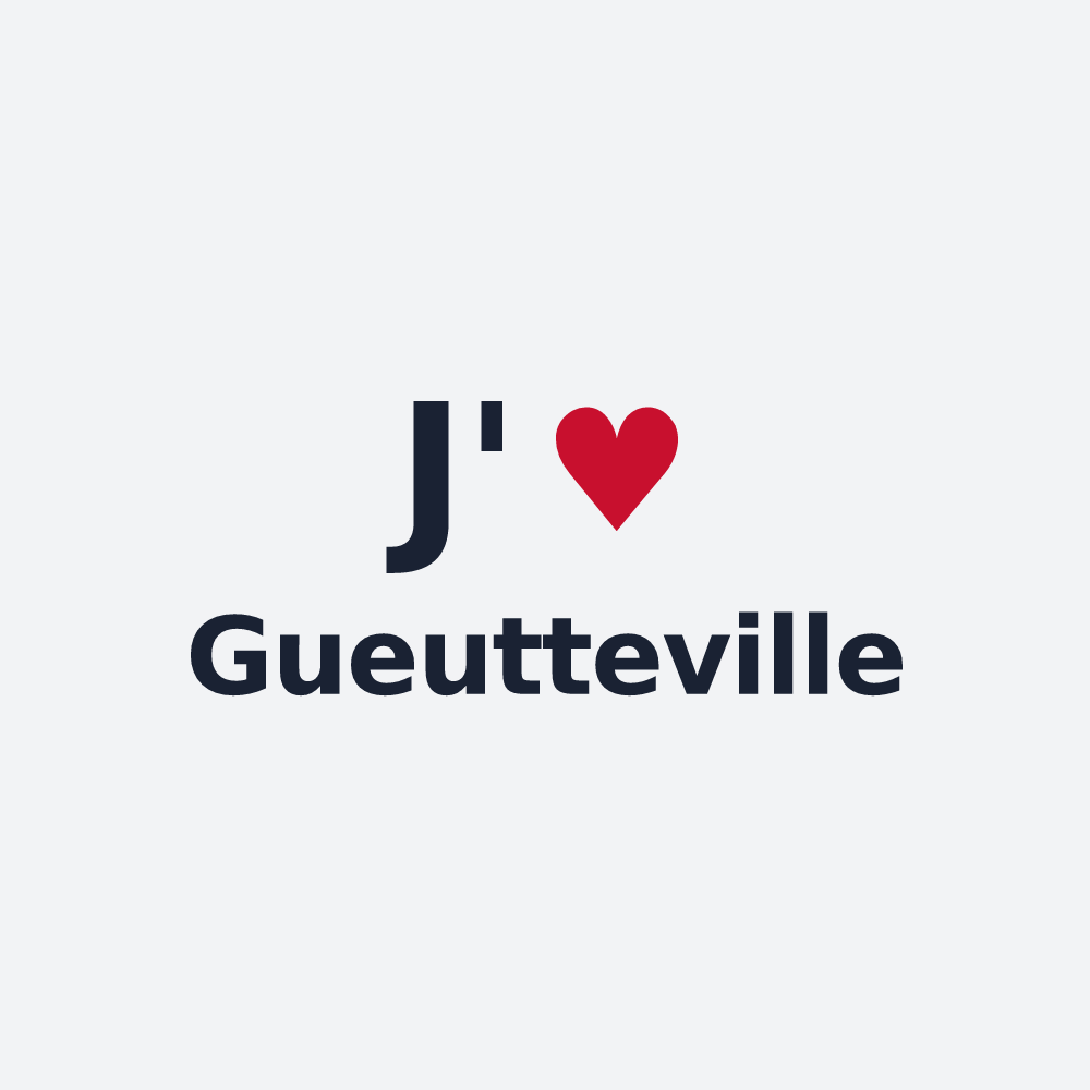 Poster personnalisé Gueutteville — design « J'aime Gueutteville » imprimé sur le poster