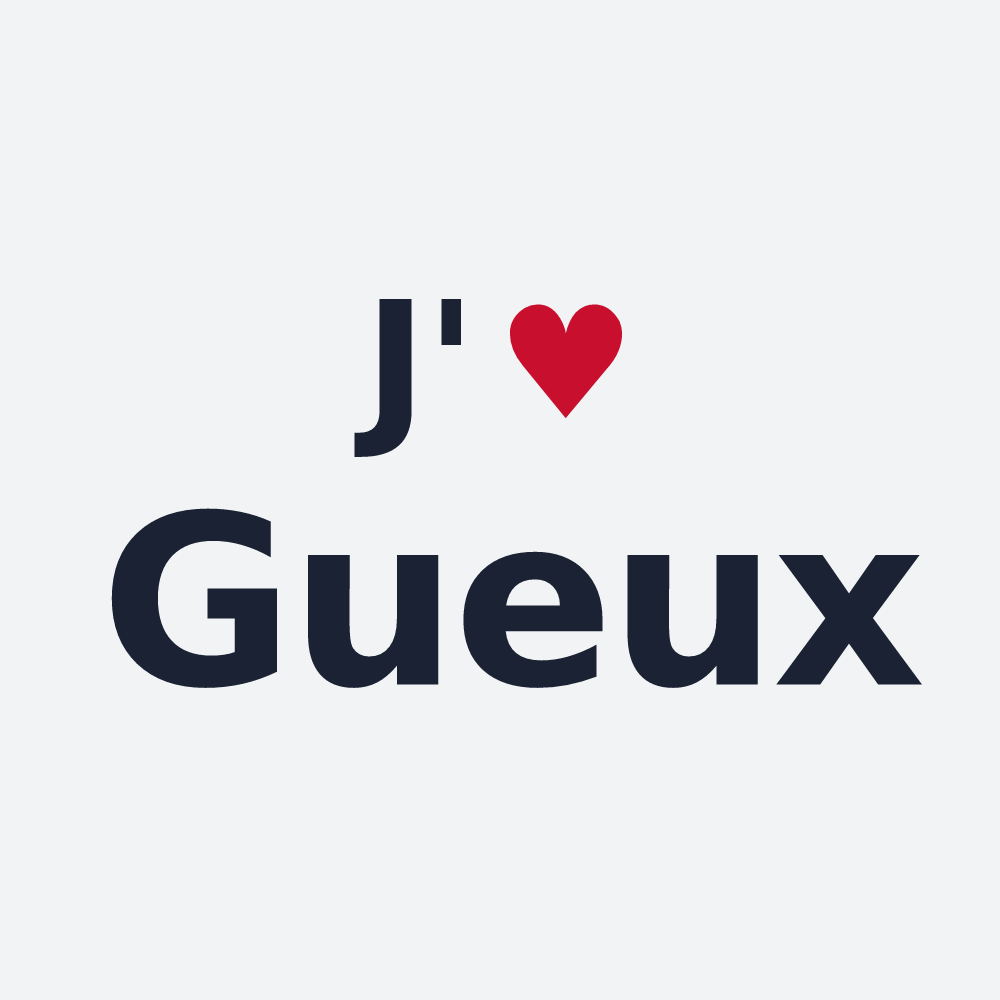Poster personnalisé Gueux — design « J'aime Gueux » imprimé sur le poster