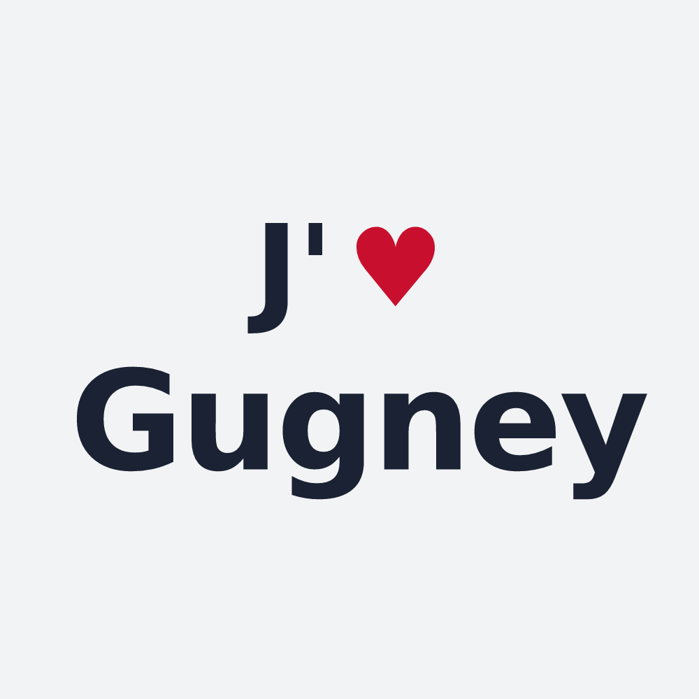 Poster personnalisé Gugney — design « J'aime Gugney » imprimé sur le poster