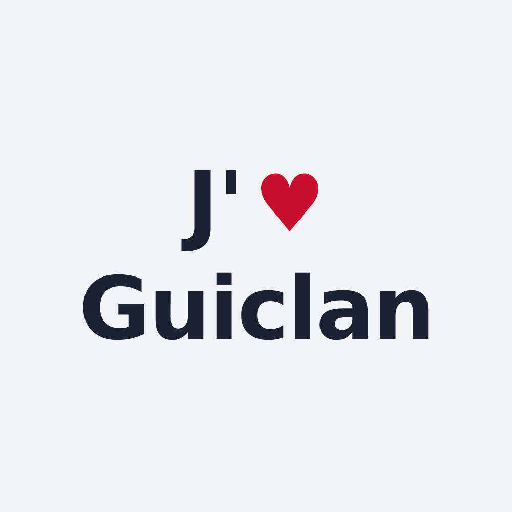 Poster personnalisé Guiclan — design « J'aime Guiclan » imprimé sur le poster