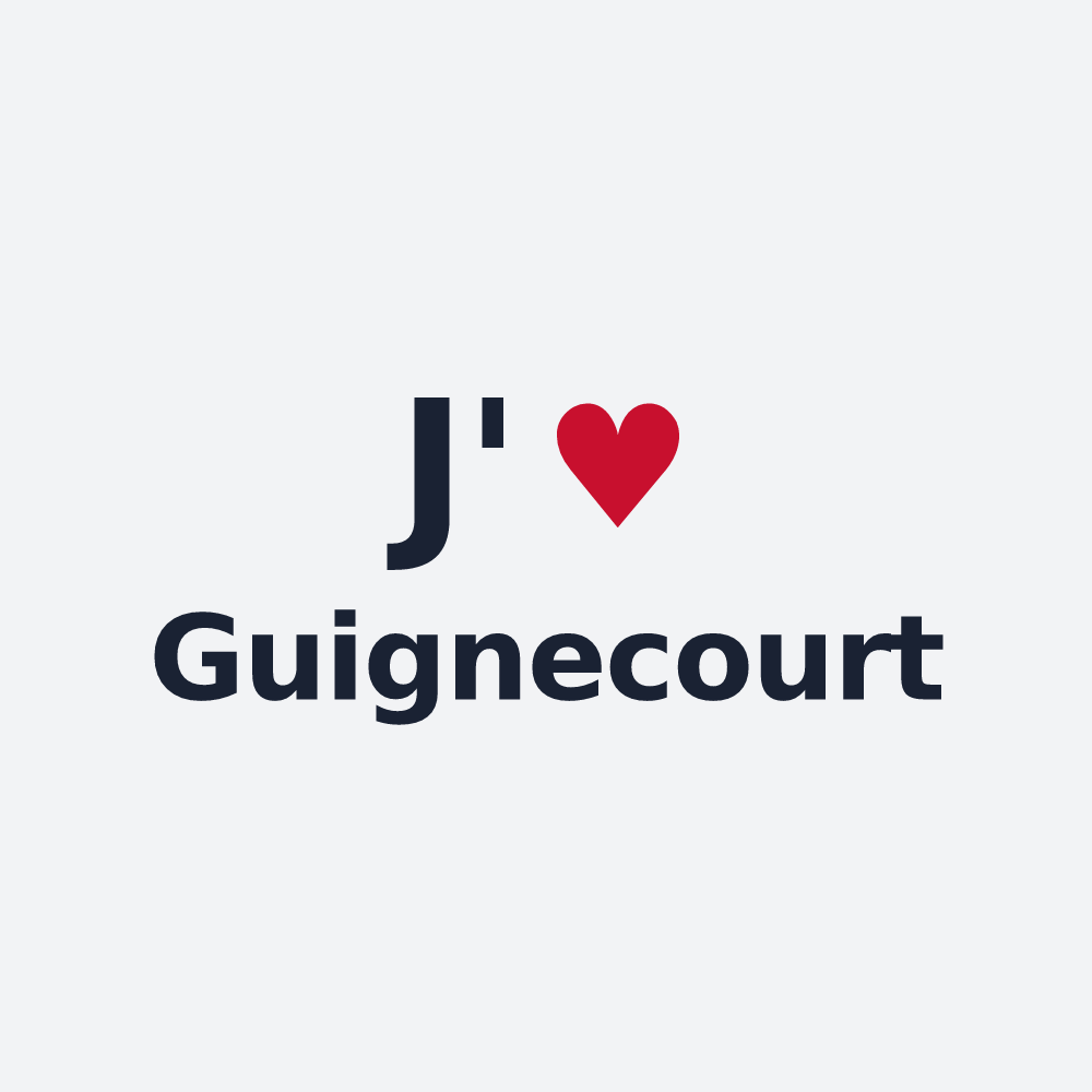 Poster personnalisé Guignecourt — design « J'aime Guignecourt » imprimé sur le poster