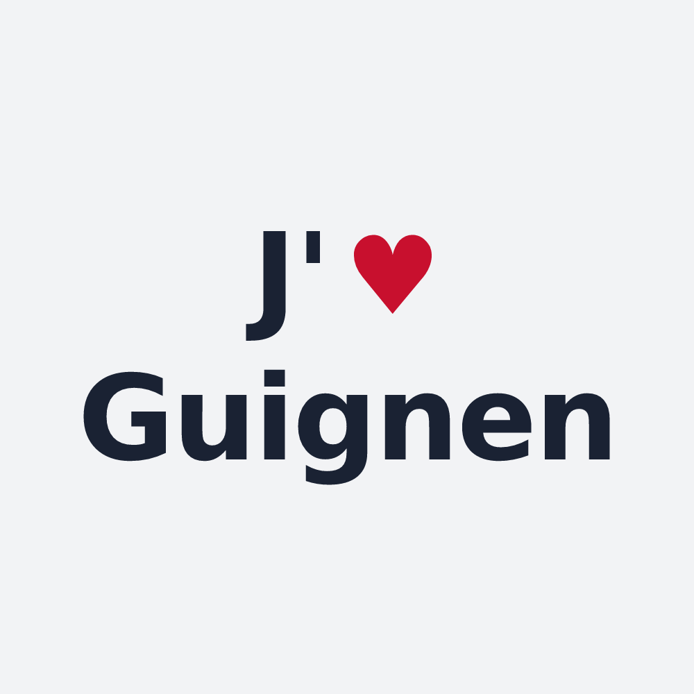 Poster personnalisé Guignen — design « J'aime Guignen » imprimé sur le poster