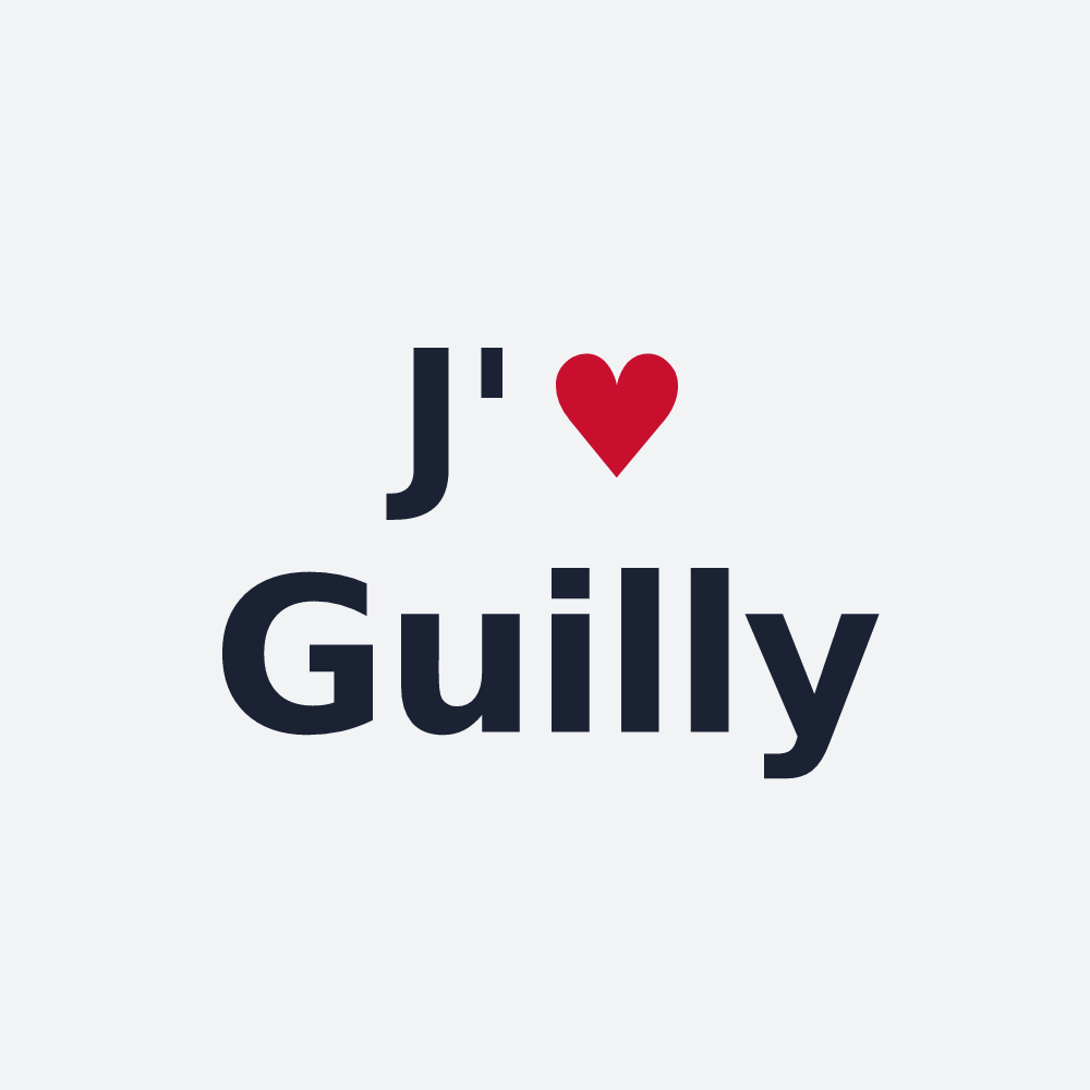 Poster personnalisé Guilly — design « J'aime Guilly » imprimé sur le poster