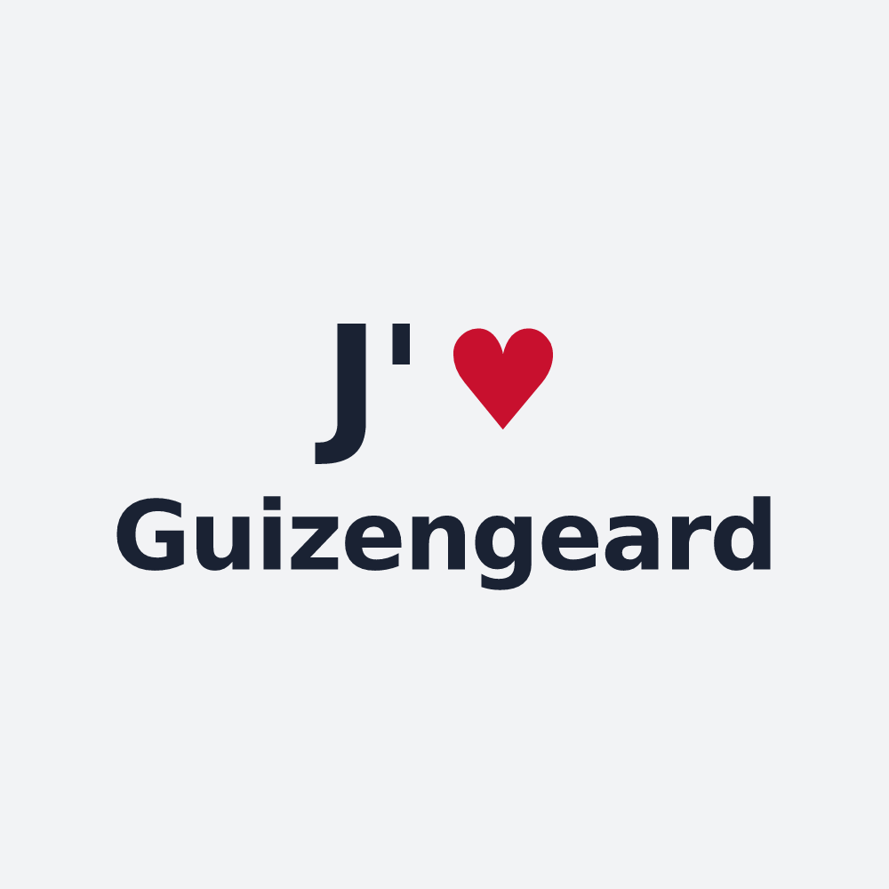Poster personnalisé Guizengeard — design « J'aime Guizengeard » imprimé sur le poster