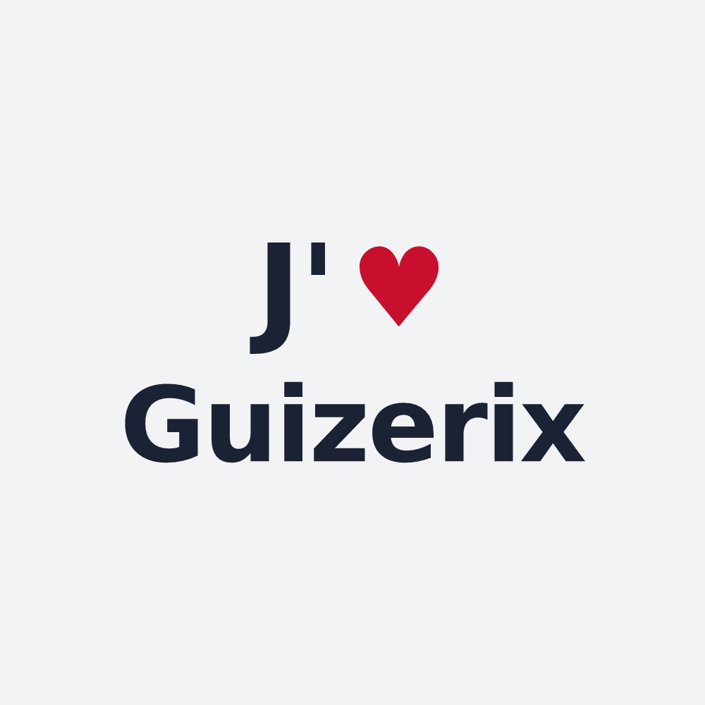 Poster personnalisé Guizerix — design J'aime Guizerix