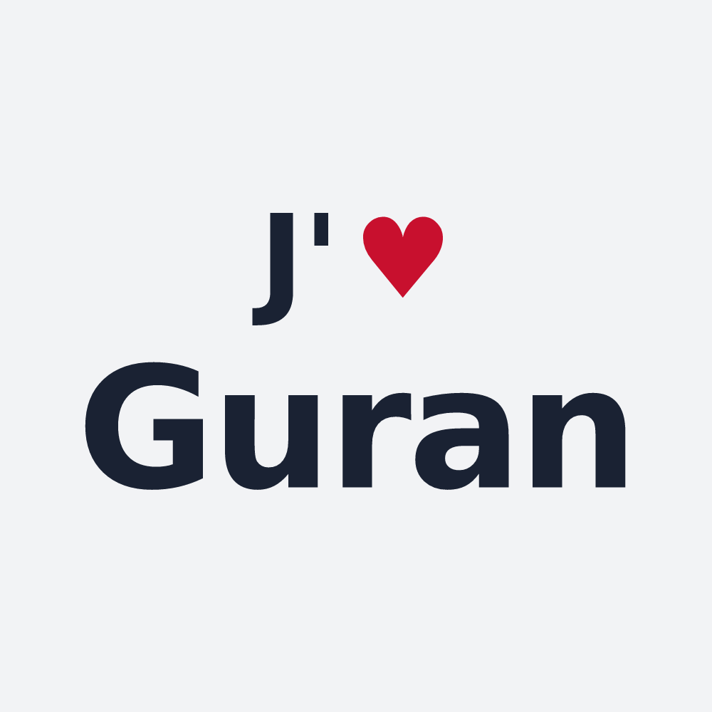 Poster personnalisé Guran — design J'aime Guran