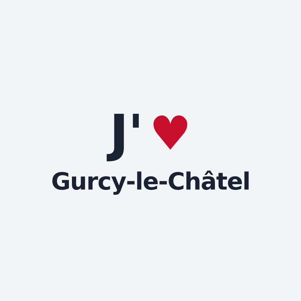 Poster personnalisé Gurcy-le-Châtel — design « J'aime Gurcy-le-Châtel » imprimé sur le poster