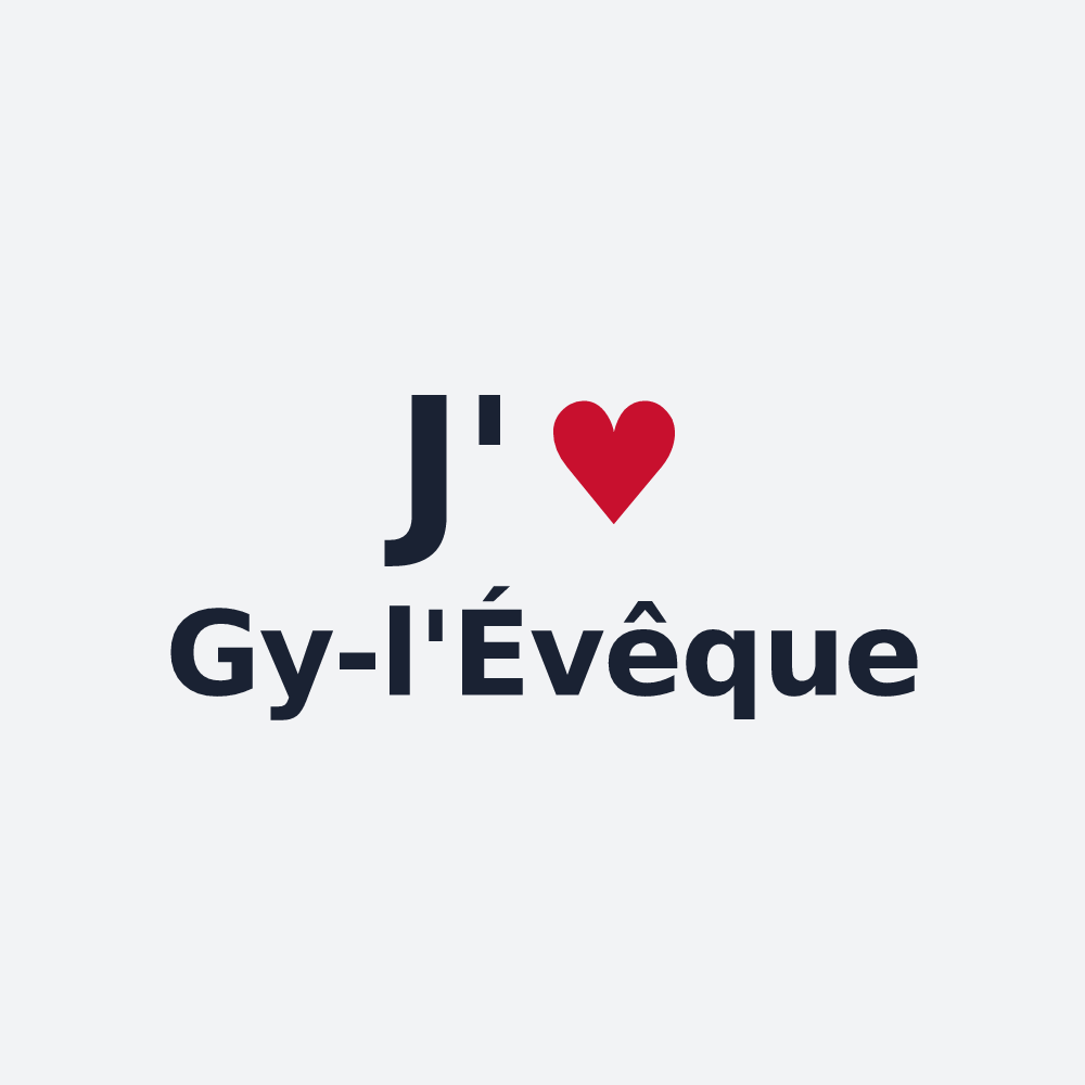Poster personnalisé Gy-l'Évêque — design J'aime Gy-l'Évêque