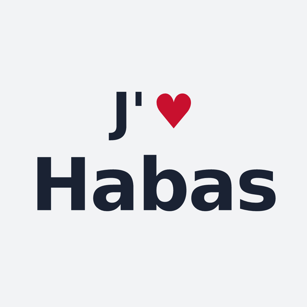 Poster personnalisé Habas — design J'aime Habas
