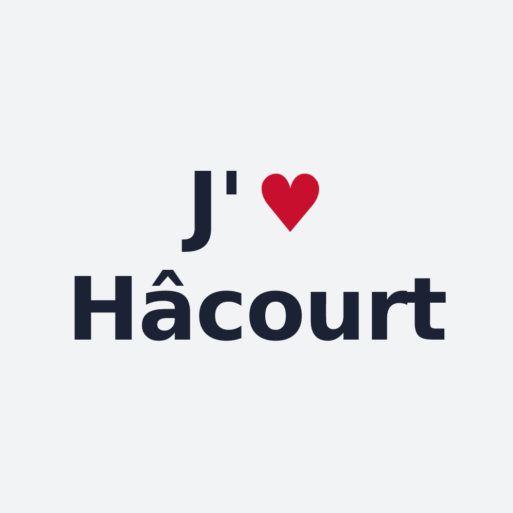 Poster personnalisé Hâcourt — design J'aime Hâcourt