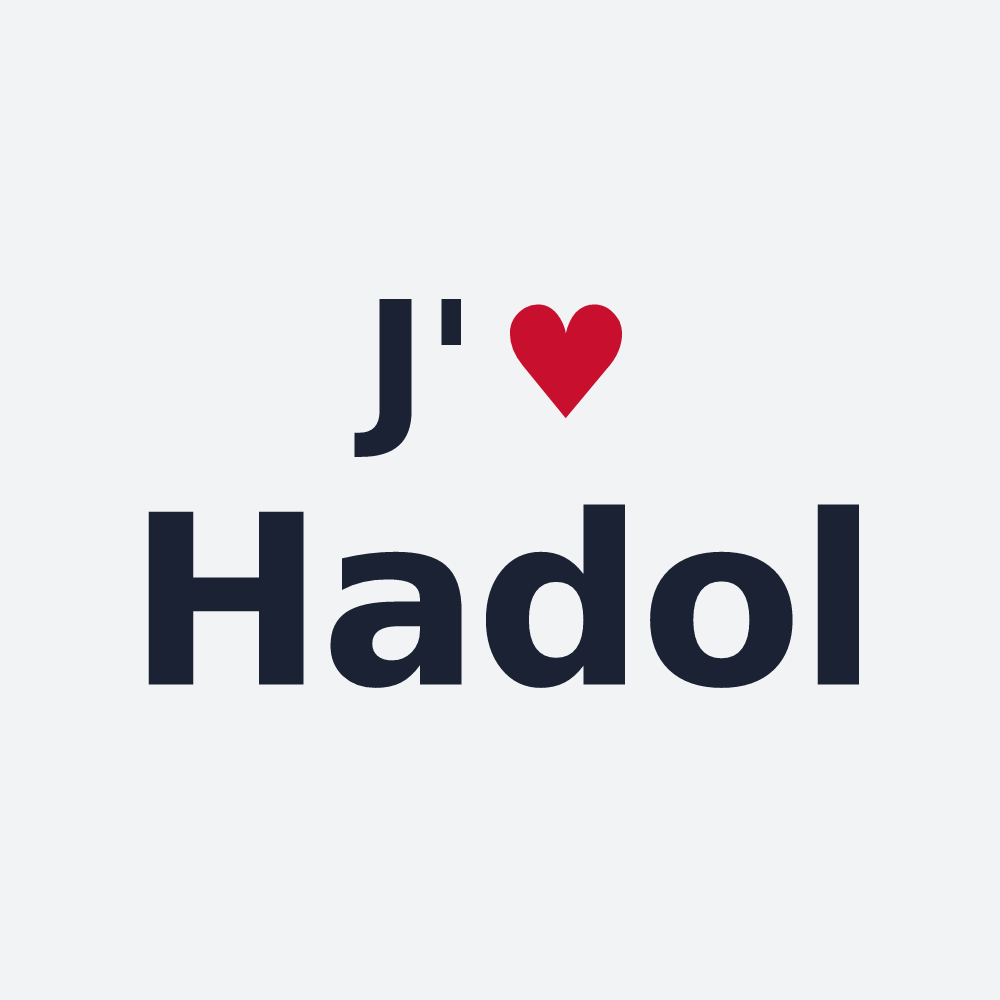 Poster personnalisé Hadol — design « J'aime Hadol » imprimé sur le poster