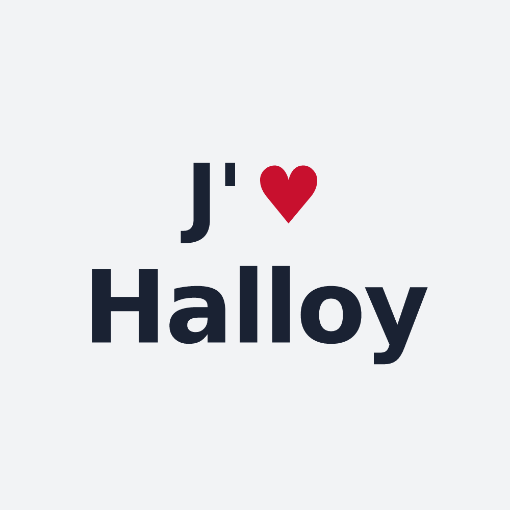 Poster personnalisé Halloy — design J'aime Halloy