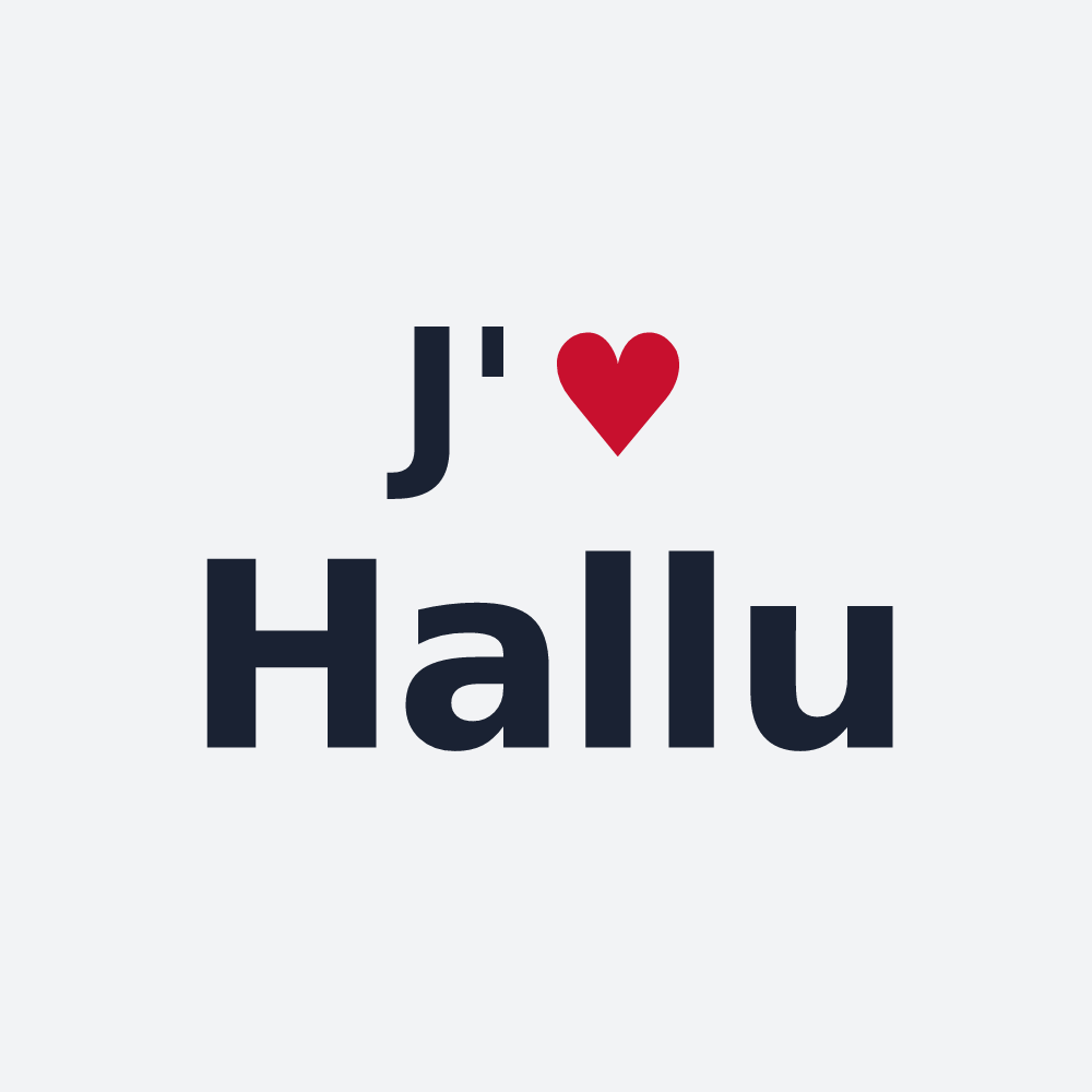 Poster personnalisé Hallu — design « J'aime Hallu » imprimé sur le poster