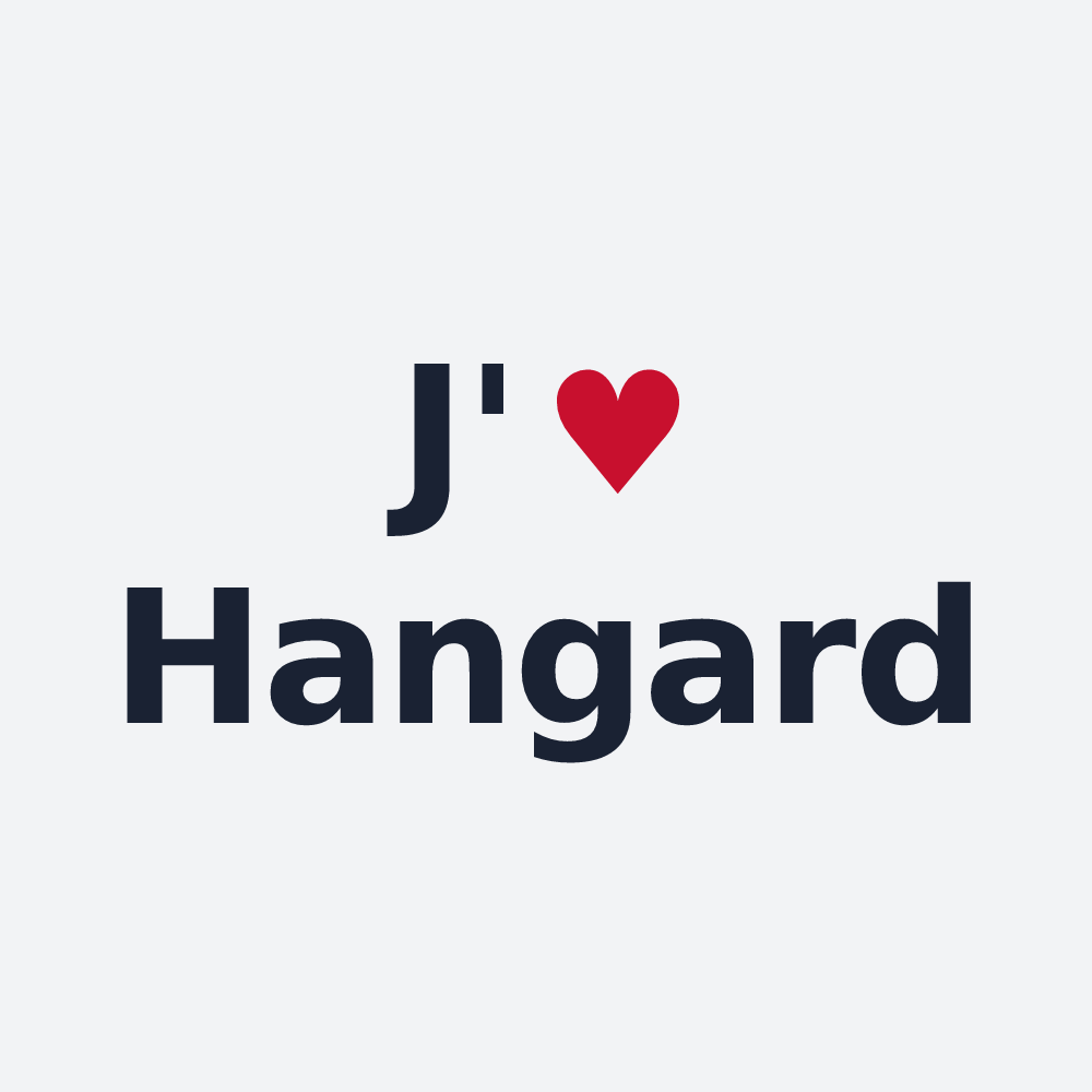 Poster personnalisé Hangard — design « J'aime Hangard » imprimé sur le poster