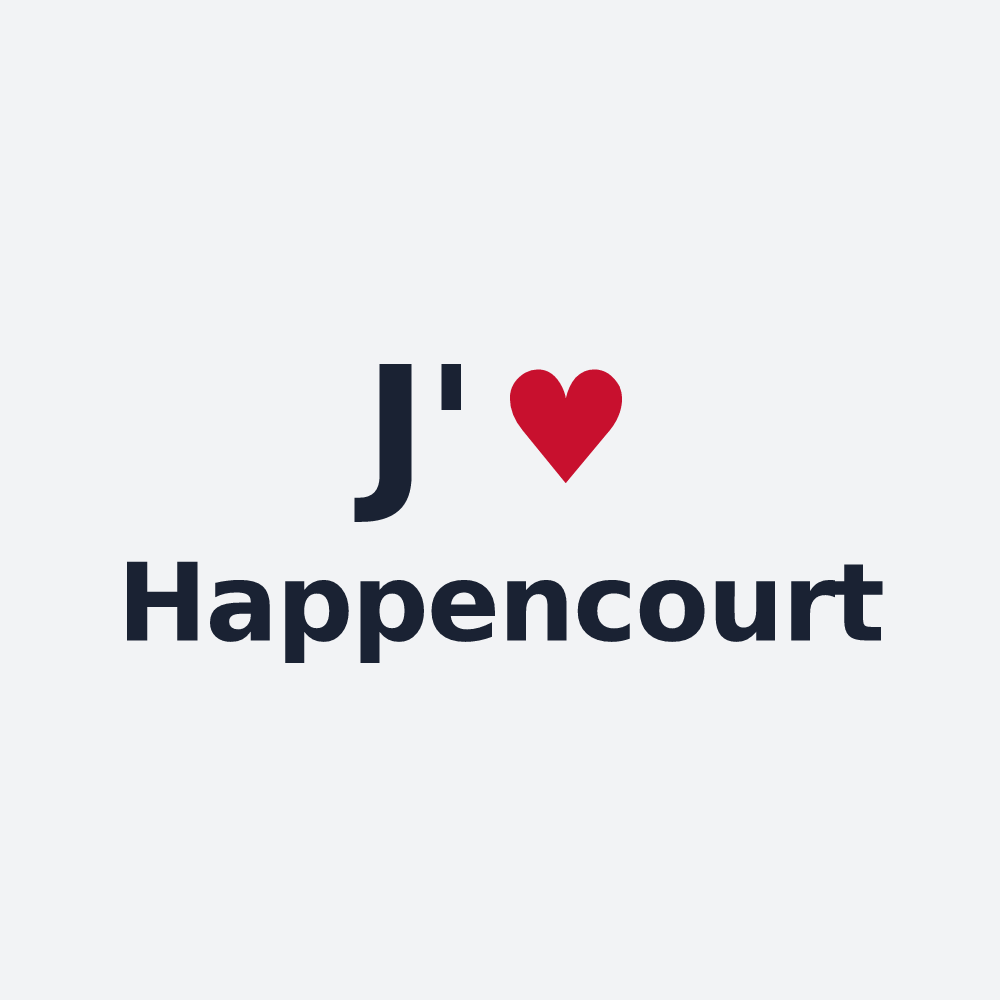 Poster personnalisé Happencourt — design J'aime Happencourt