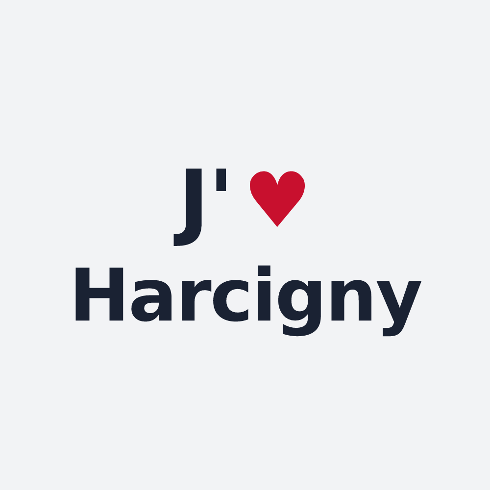 Poster personnalisé Harcigny — design « J'aime Harcigny » imprimé sur le poster