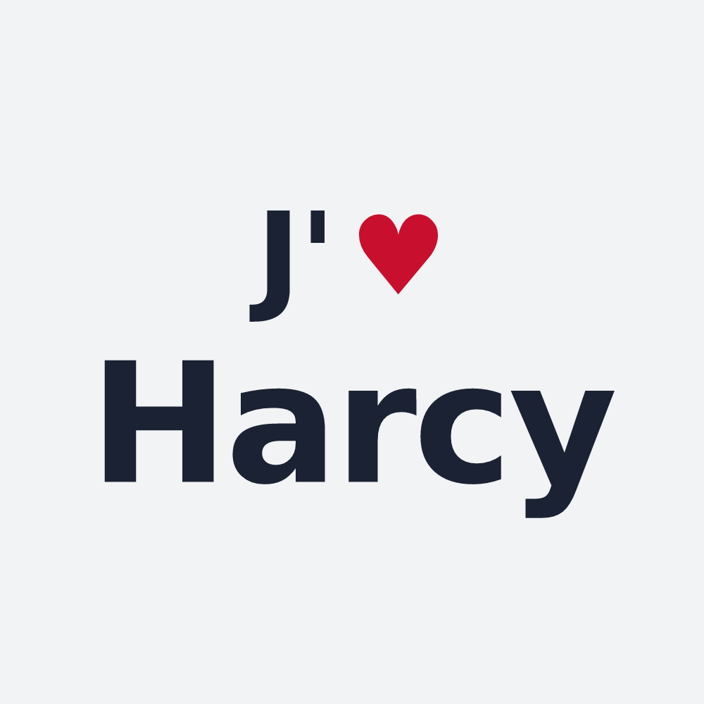 Poster personnalisé Harcy — design « J'aime Harcy » imprimé sur le poster