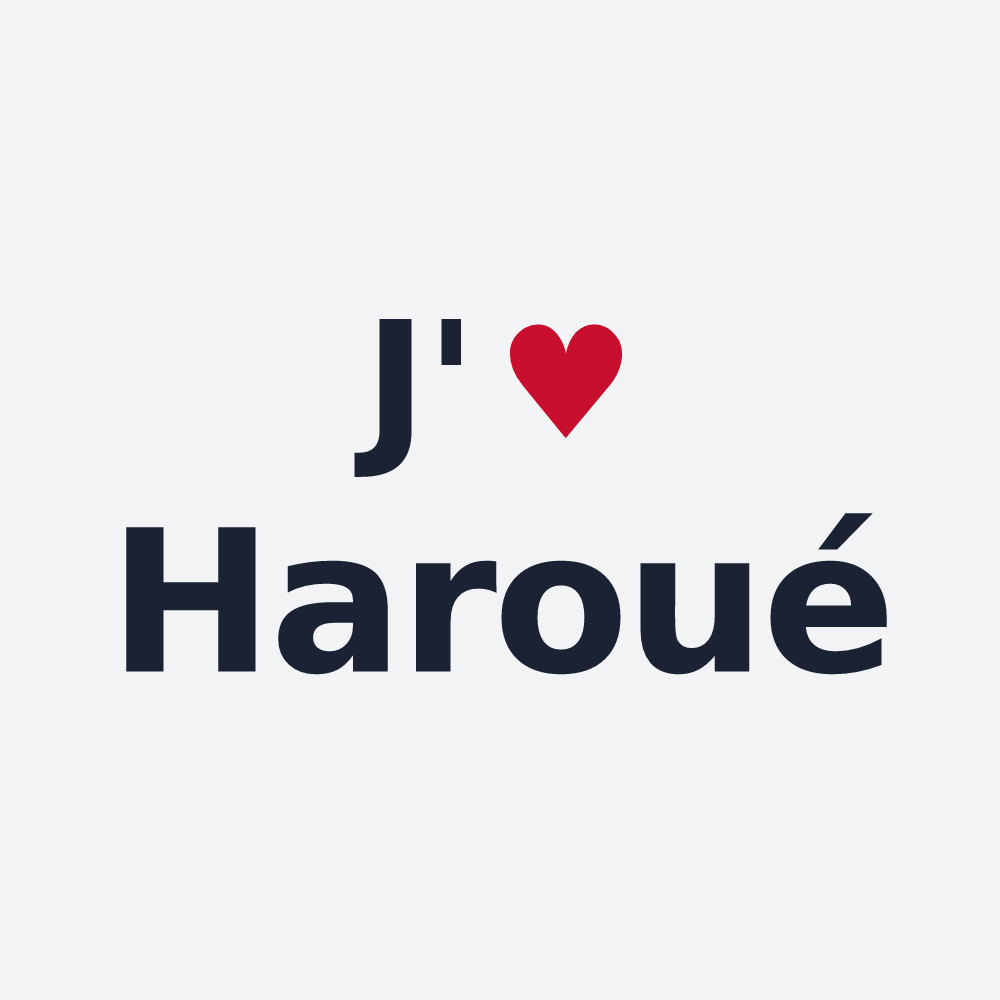 Poster personnalisé Haroué — design « J'aime Haroué » imprimé sur le poster
