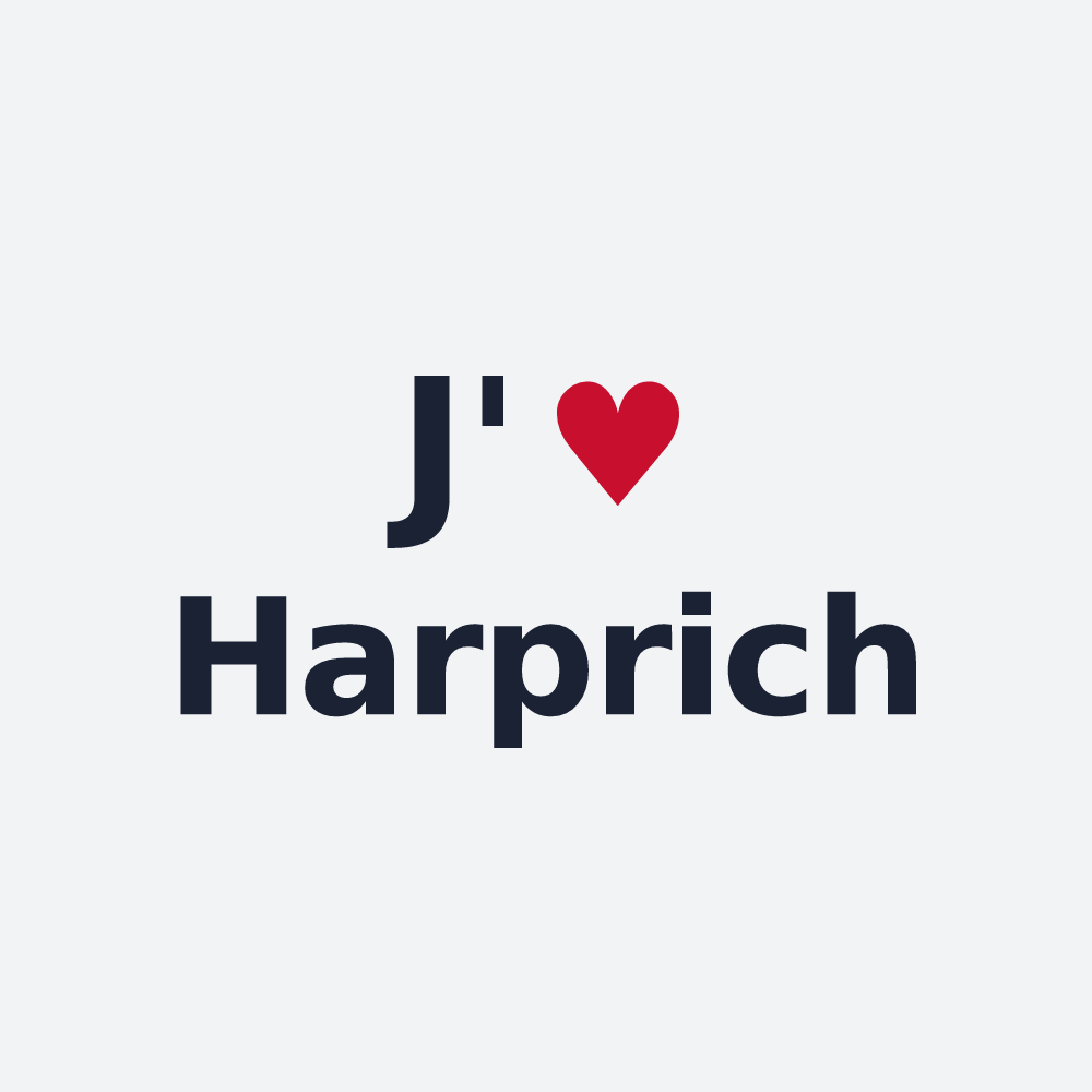 Poster personnalisé Harprich — design J'aime Harprich
