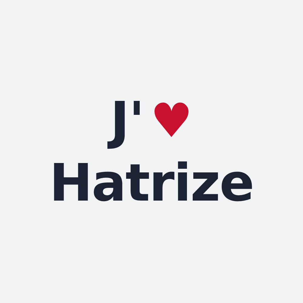 Poster personnalisé Hatrize — design « J'aime Hatrize » imprimé sur le poster