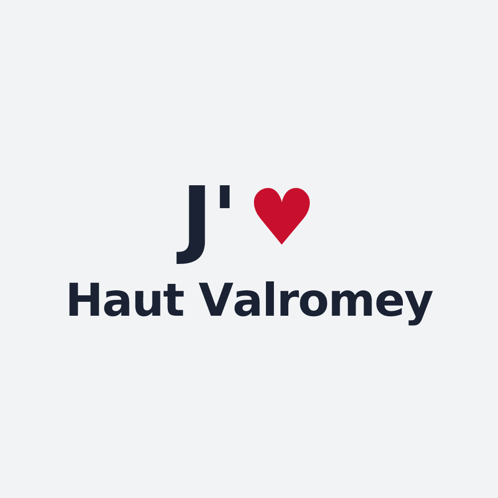 Poster personnalisé Haut Valromey — design « J'aime Haut Valromey » imprimé sur le poster