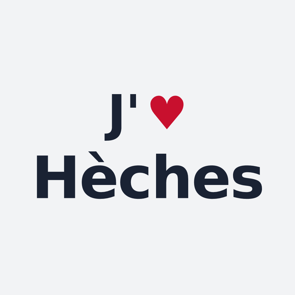 Poster personnalisé Hèches — design « J'aime Hèches » imprimé sur le poster