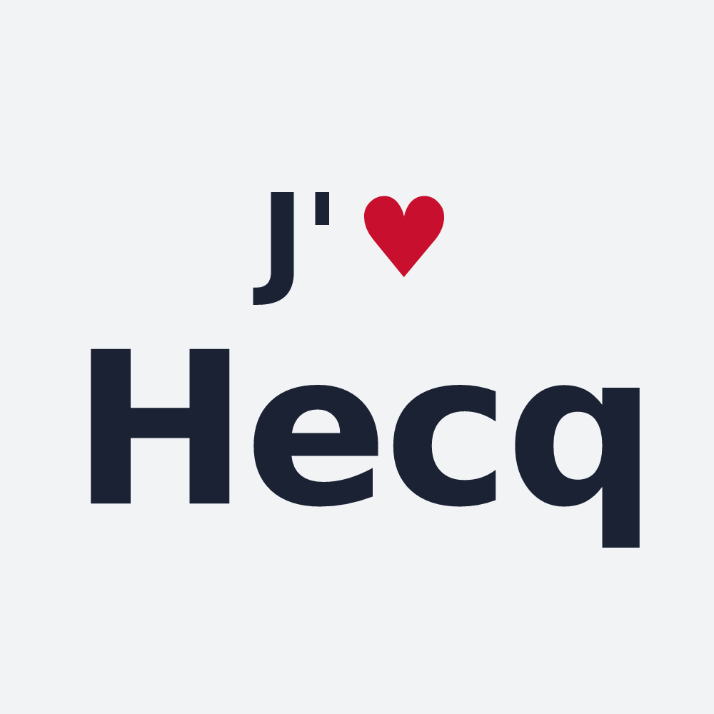 Poster personnalisé Hecq — design « J'aime Hecq » imprimé sur le poster
