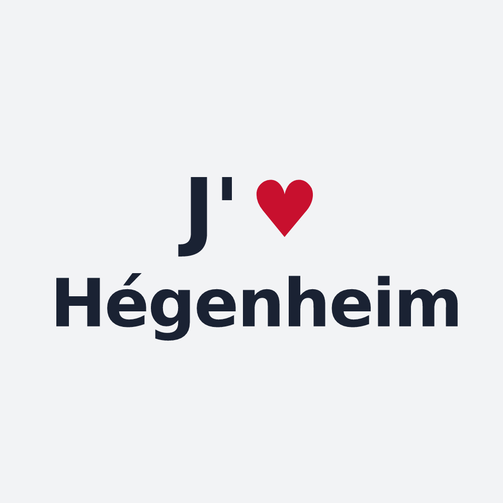 Poster personnalisé Hégenheim — design « J'aime Hégenheim » imprimé sur le poster
