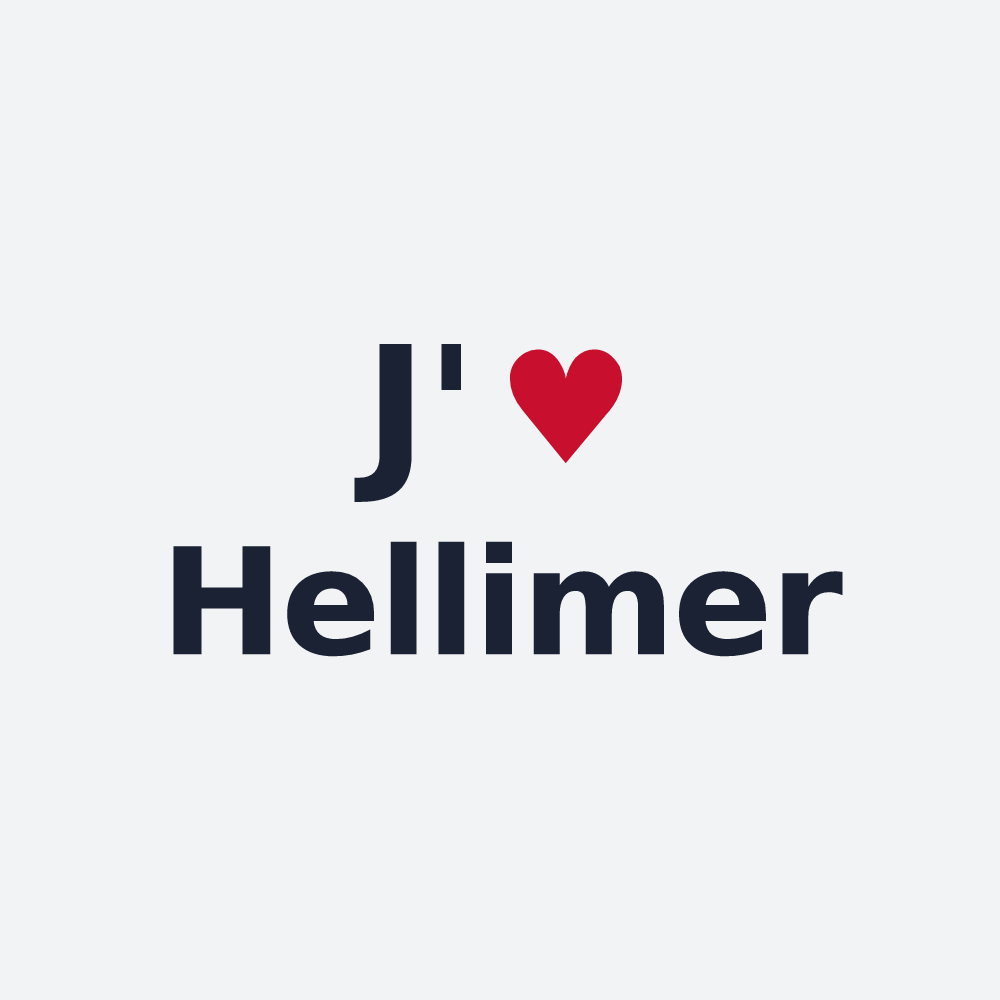 Poster personnalisé Hellimer — design J'aime Hellimer