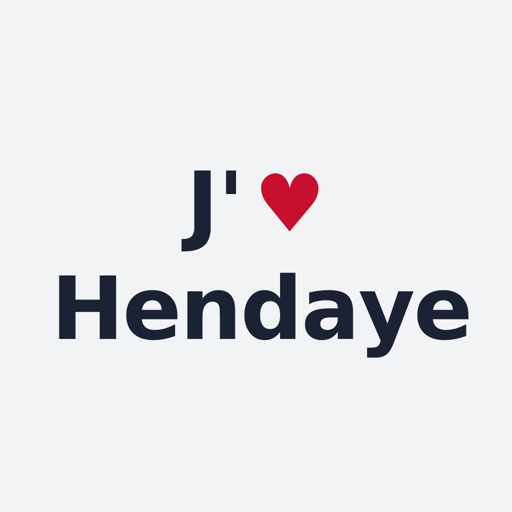 Poster personnalisé Hendaye — design « J'aime Hendaye » imprimé sur le poster