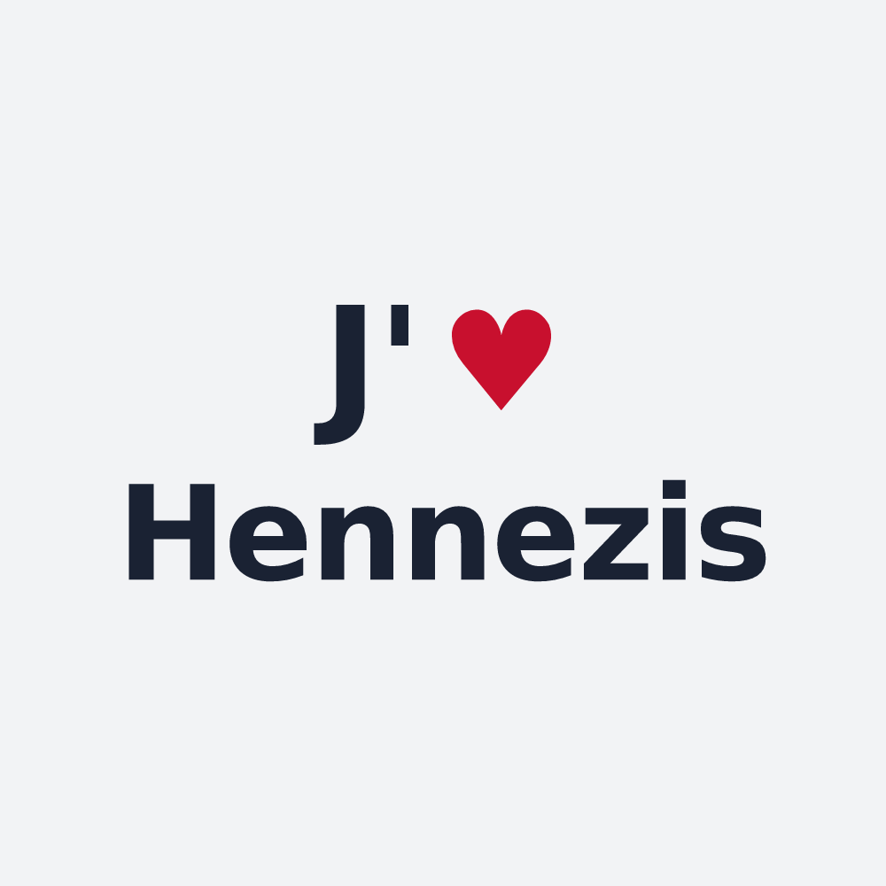 Poster personnalisé Hennezis — design J'aime Hennezis