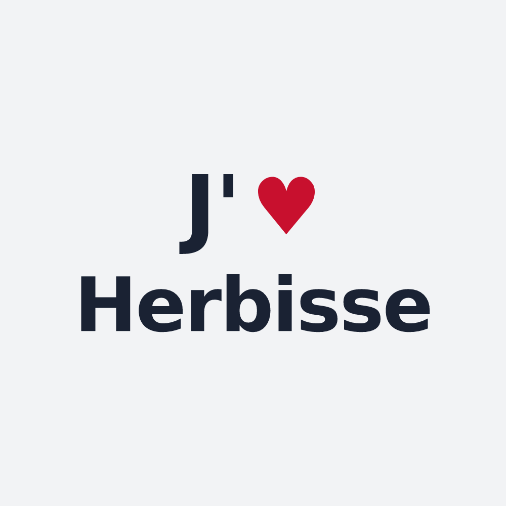 Poster personnalisé Herbisse — design « J'aime Herbisse » imprimé sur le poster