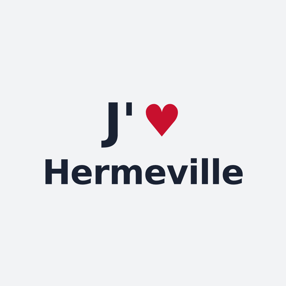 Poster personnalisé Hermeville — design « J'aime Hermeville » imprimé sur le poster