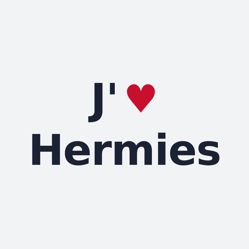Poster personnalisé Hermies — design « J'aime Hermies » imprimé sur le poster