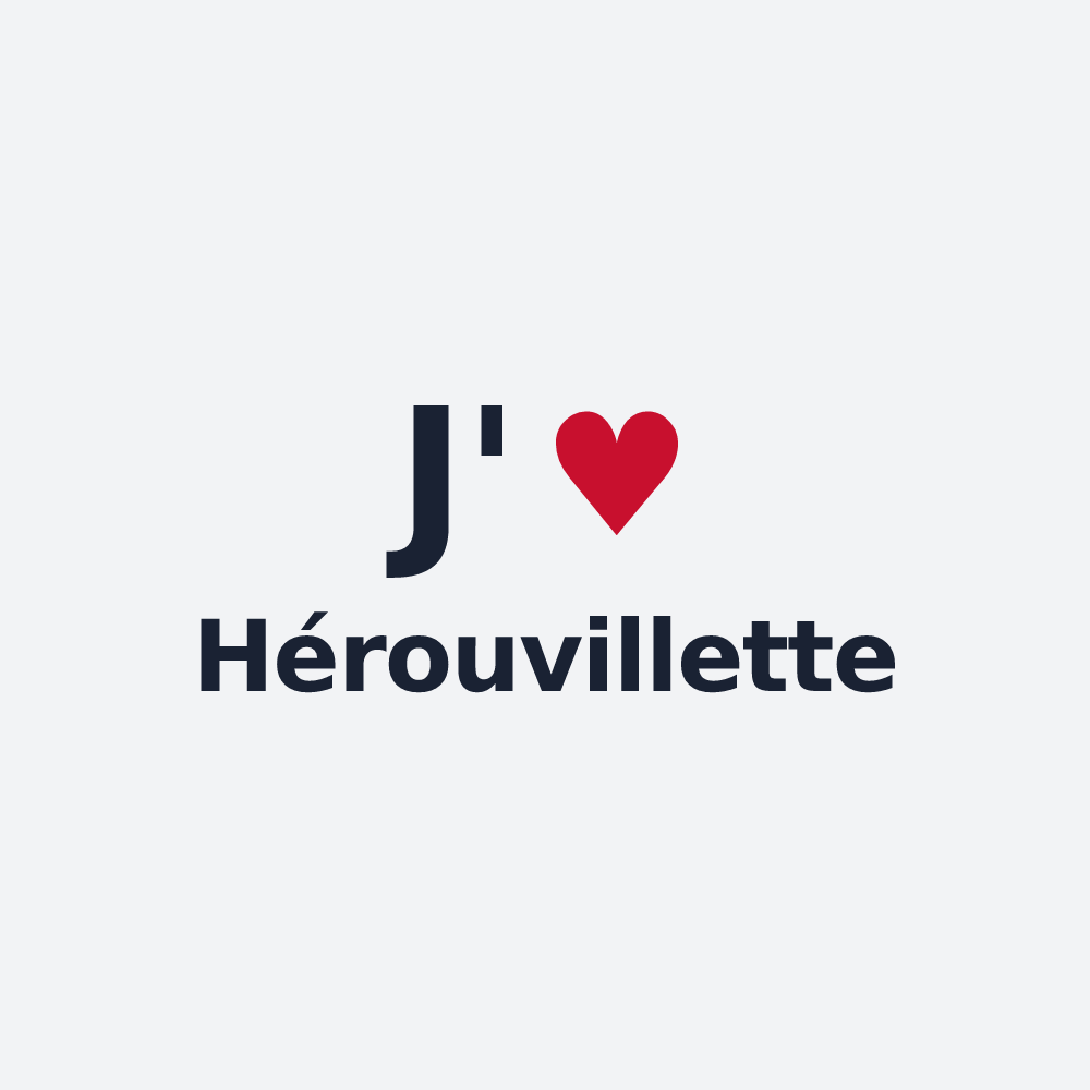 Poster personnalisé Hérouvillette — design J'aime Hérouvillette
