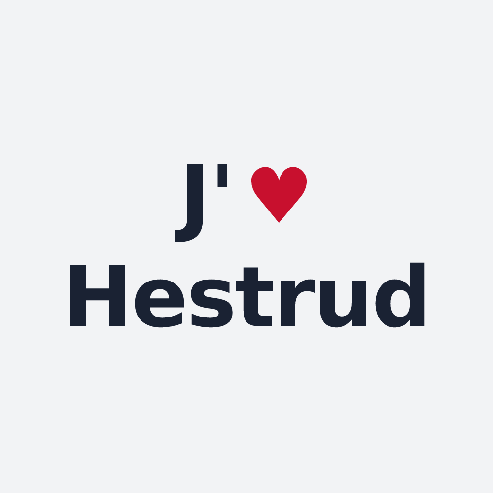 Poster personnalisé Hestrud — design J'aime Hestrud