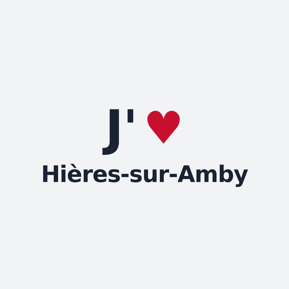 Poster personnalisé Hières-sur-Amby — design « J'aime Hières-sur-Amby » imprimé sur le poster