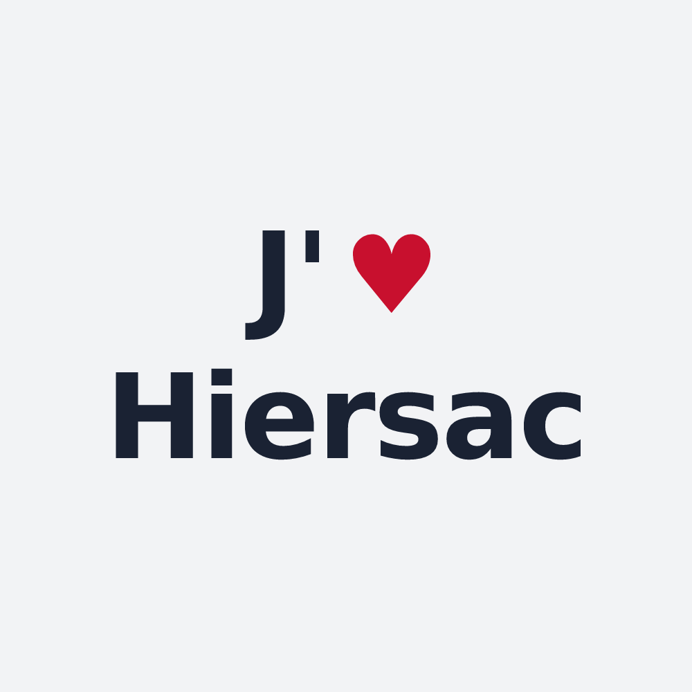 Poster personnalisé Hiersac — design « J'aime Hiersac » imprimé sur le poster