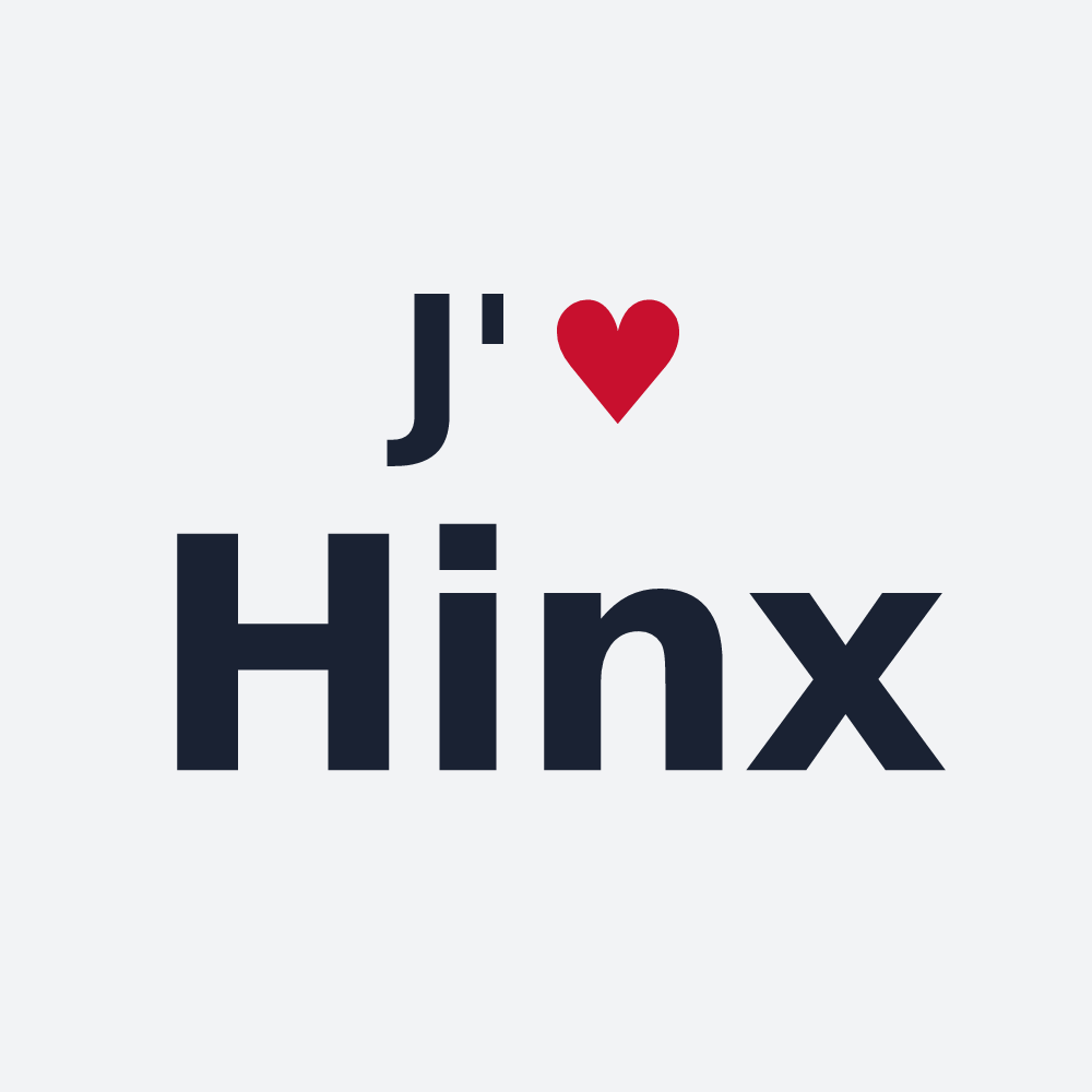 Poster personnalisé Hinx — design J'aime Hinx