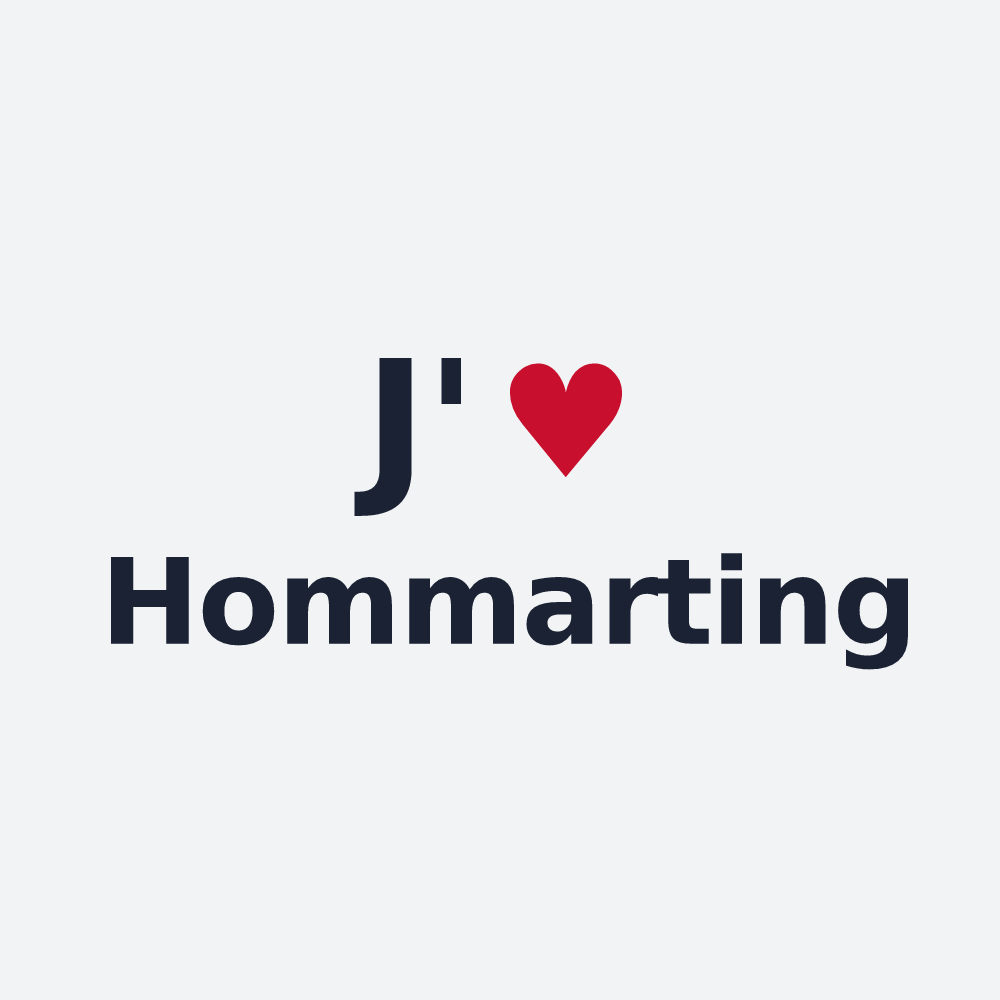 Poster personnalisé Hommarting — design « J'aime Hommarting » imprimé sur le poster