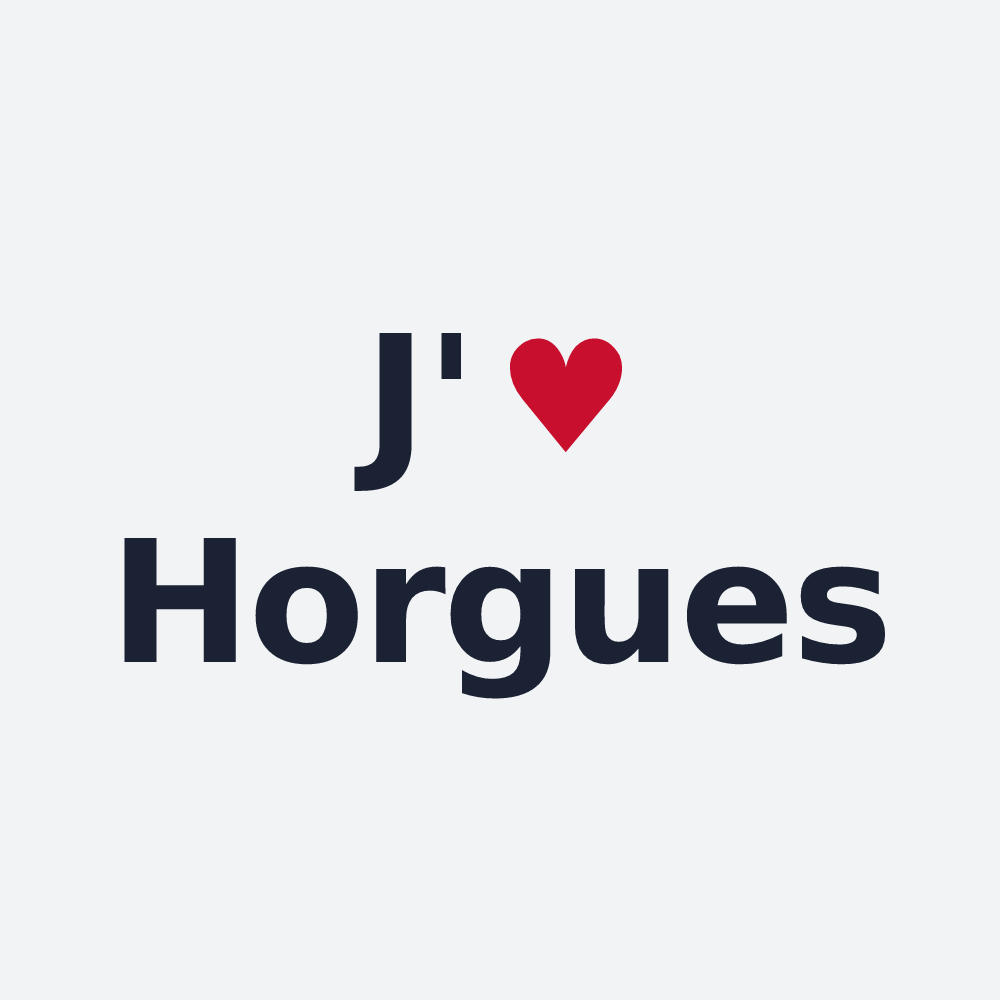 Poster personnalisé Horgues — design « J'aime Horgues » imprimé sur le poster