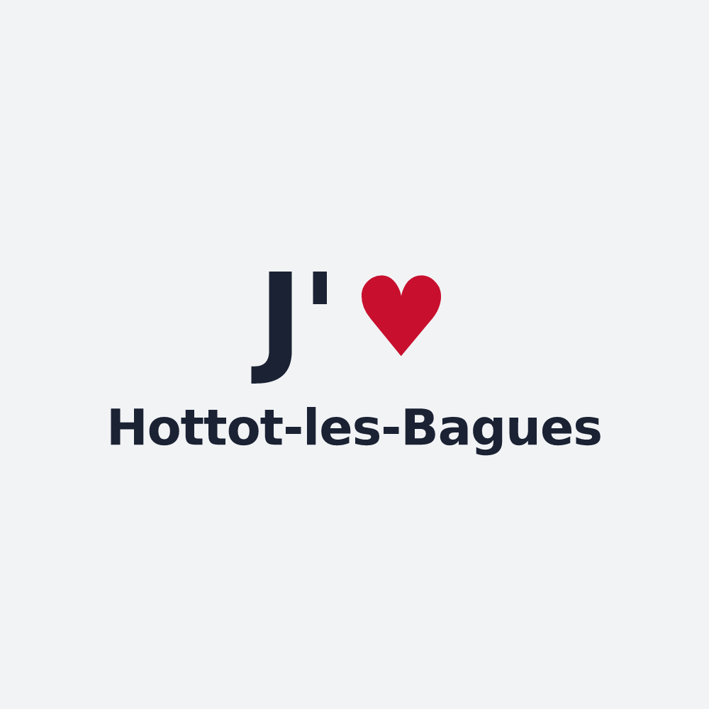 Poster personnalisé Hottot-les-Bagues — design « J'aime Hottot-les-Bagues » imprimé sur le poster