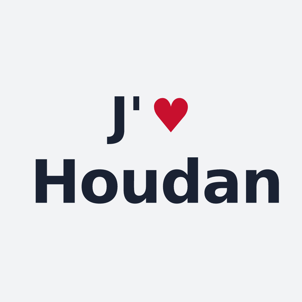 Poster personnalisé Houdan — design J'aime Houdan