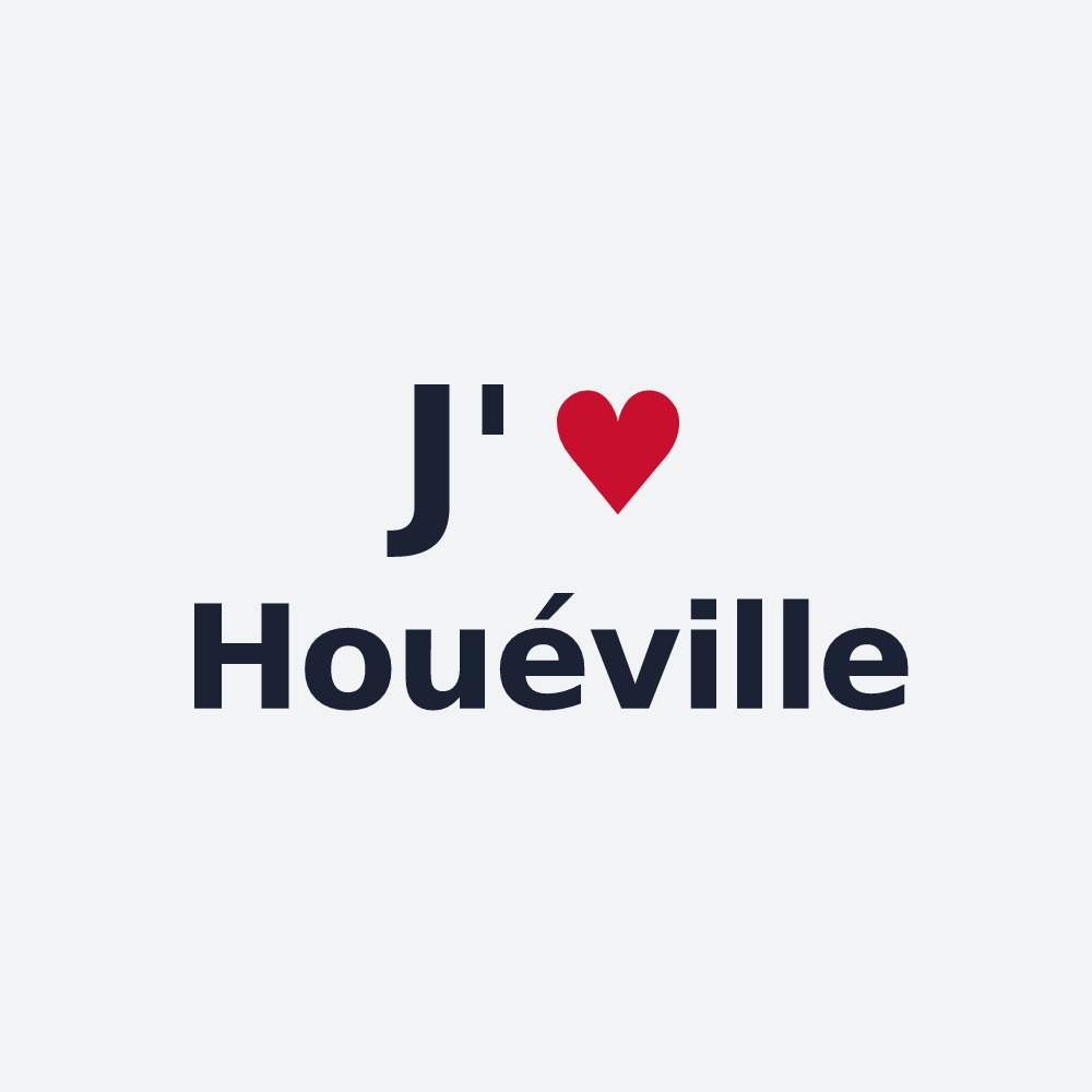 Poster personnalisé Houéville — design « J'aime Houéville » imprimé sur le poster