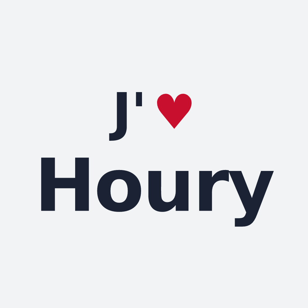 Poster personnalisé Houry — design « J'aime Houry » imprimé sur le poster