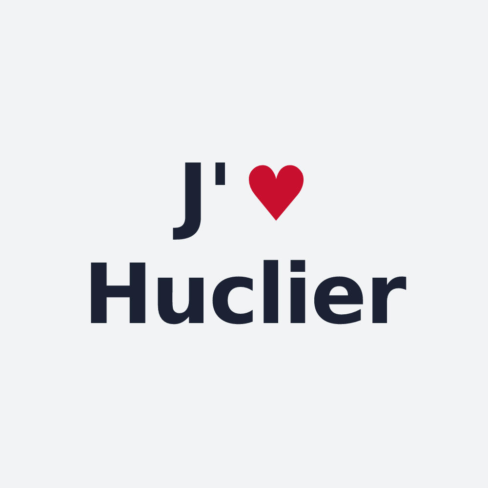 Poster personnalisé Huclier — design J'aime Huclier