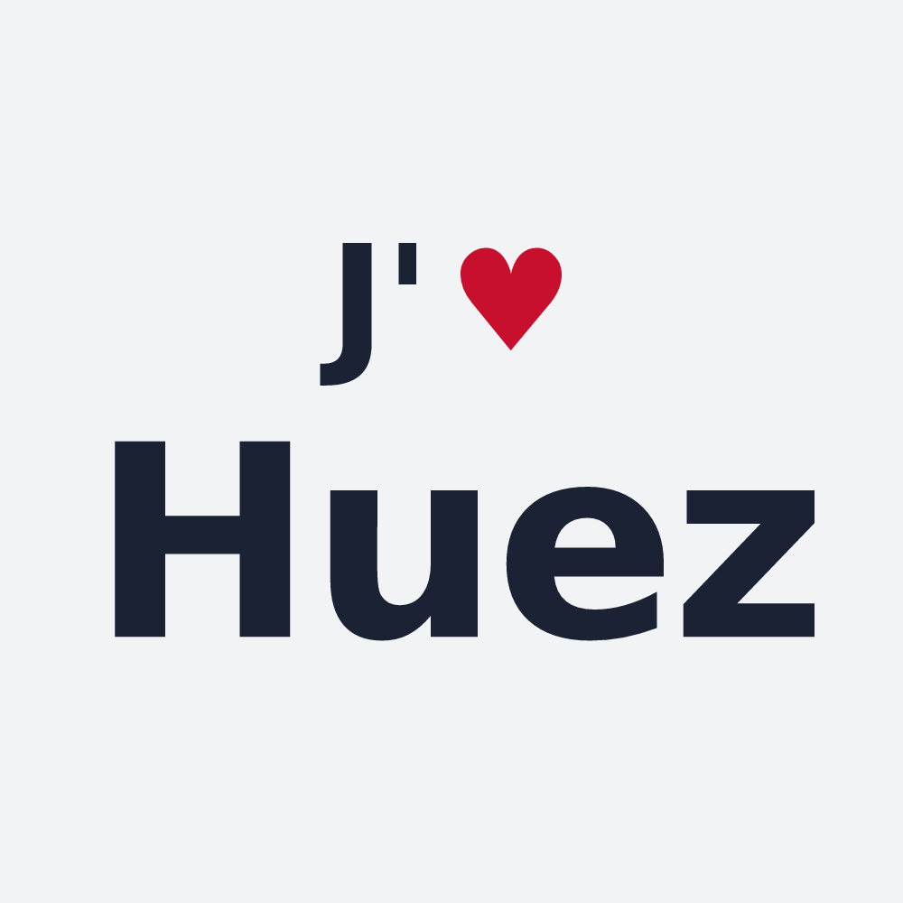Poster personnalisé Huez — design J'aime Huez