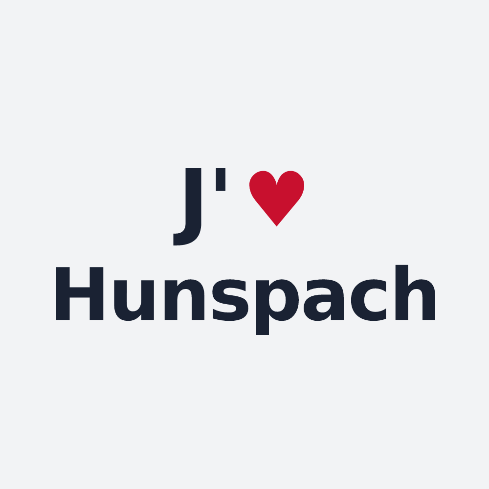 Poster personnalisé Hunspach — design « J'aime Hunspach » imprimé sur le poster