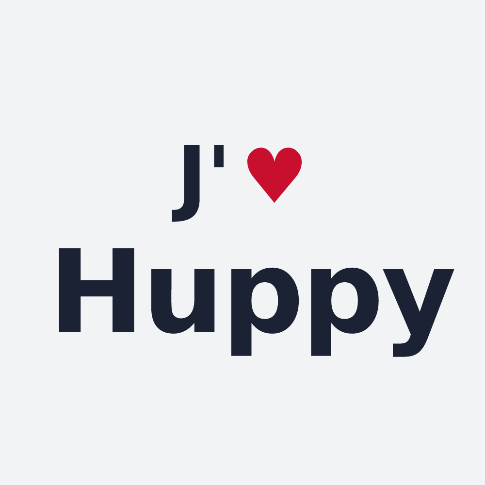 Poster personnalisé Huppy — design J'aime Huppy